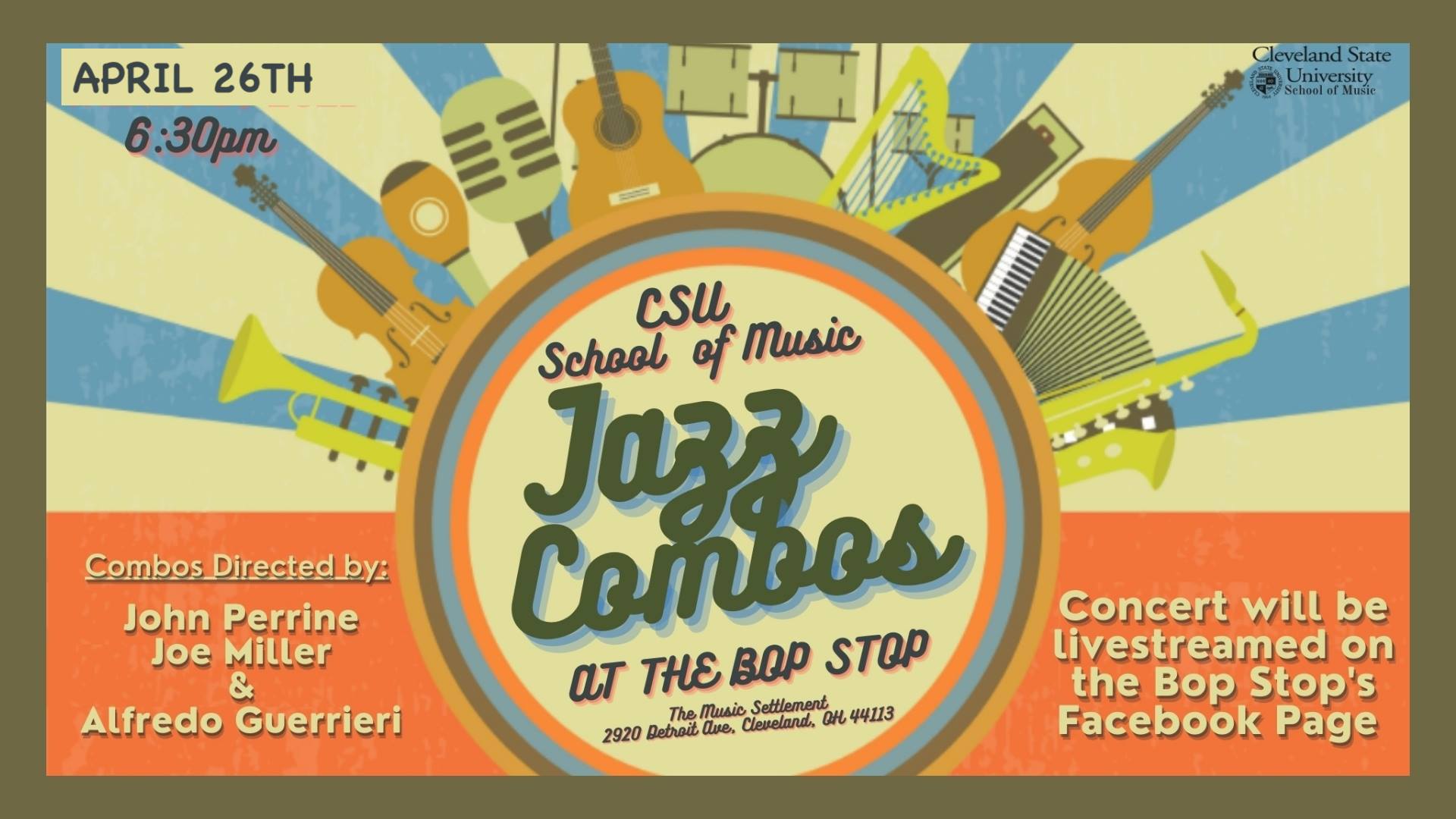 Cleveland State University Jazz Showcase Livestream @ BOP STOP