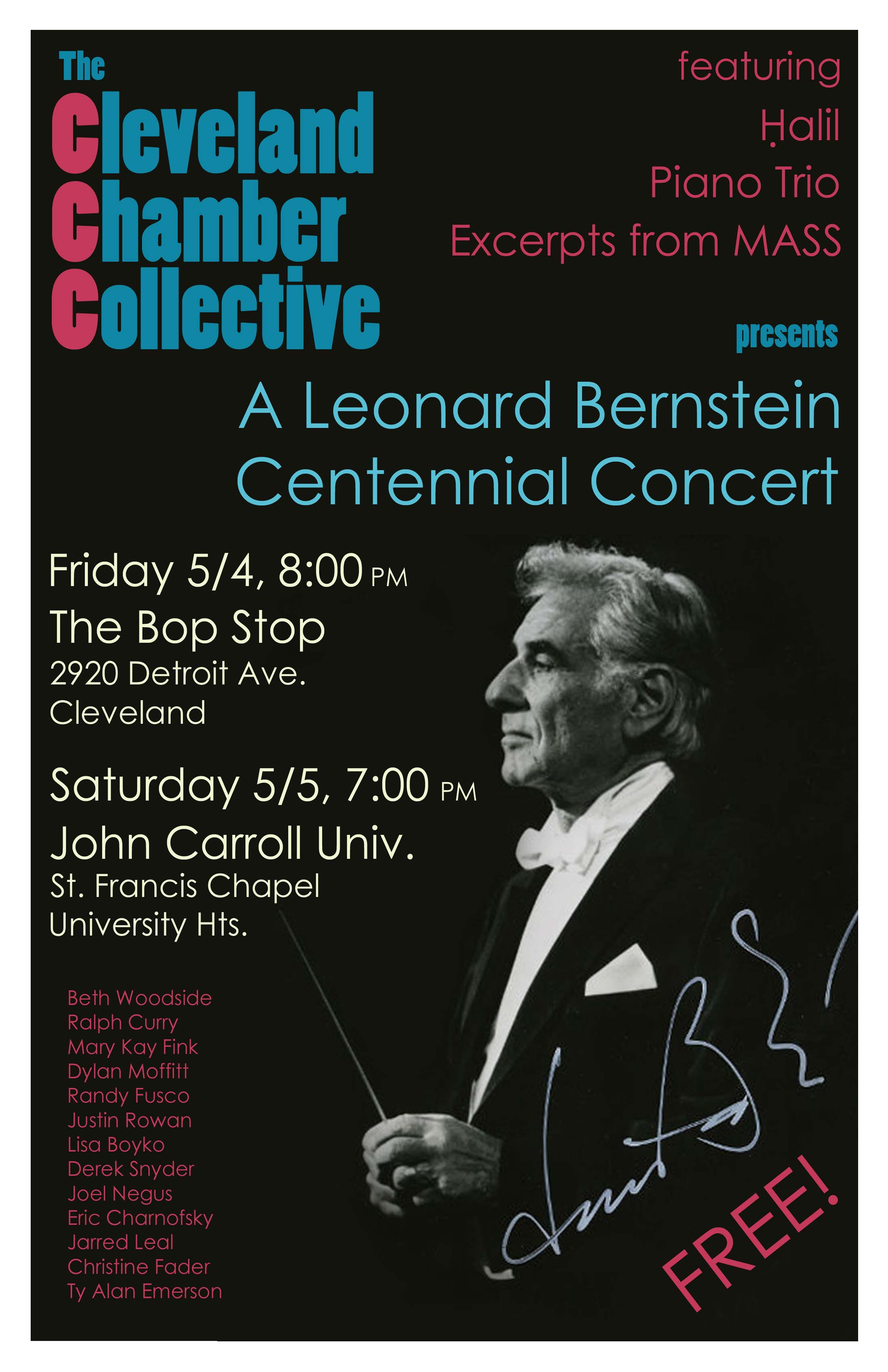 Cleveland Chamber Collective: Bernstein Centennial Concert @ BOP STOP