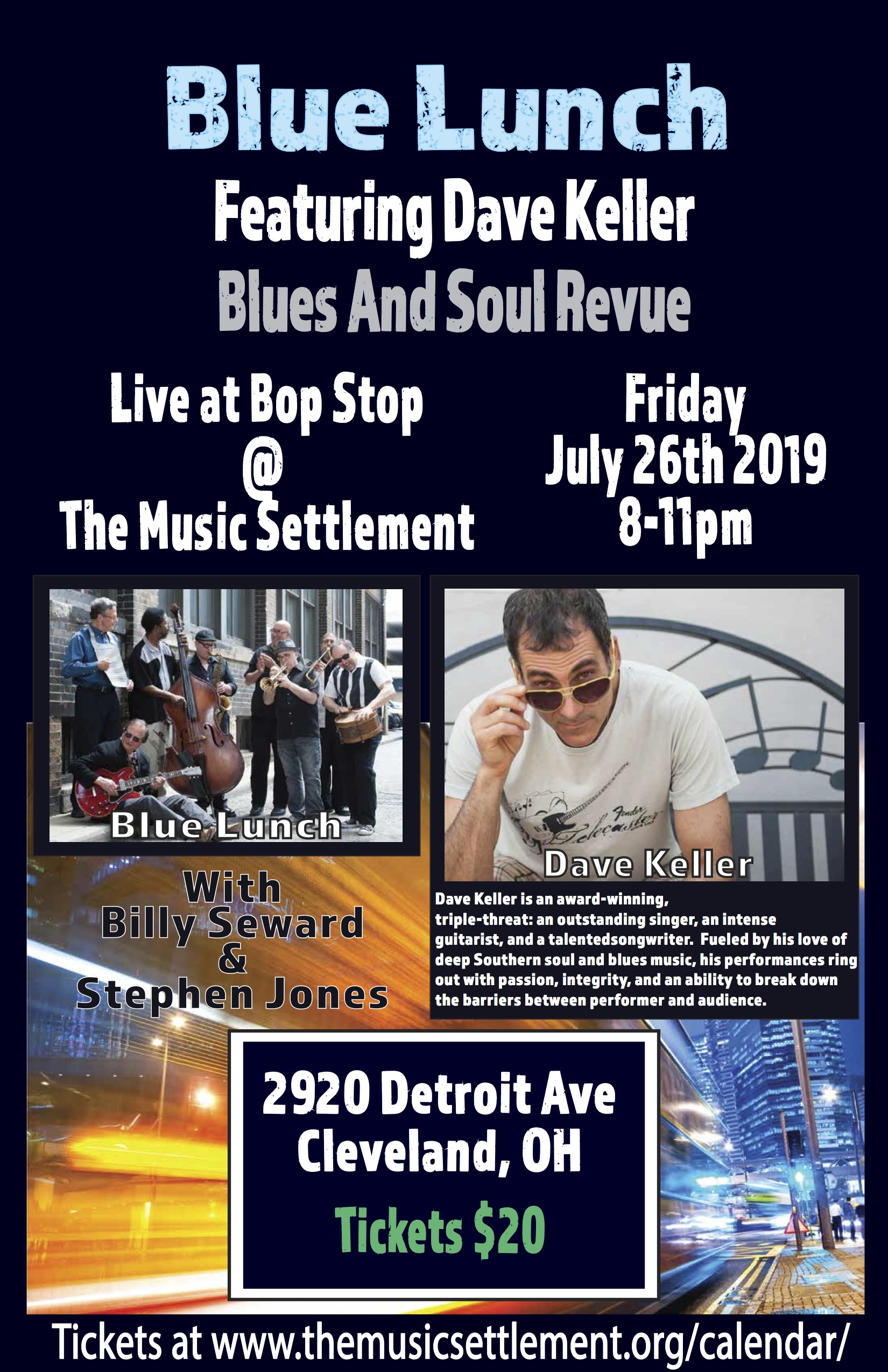 Blue Lunch Featuring Dave Keller:  Blues And Soul Revue @ BP STOP