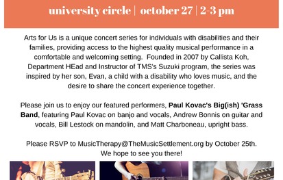 Arts for Us Fall Concert - Paul Kovac's Big(ish) 'Grass Band