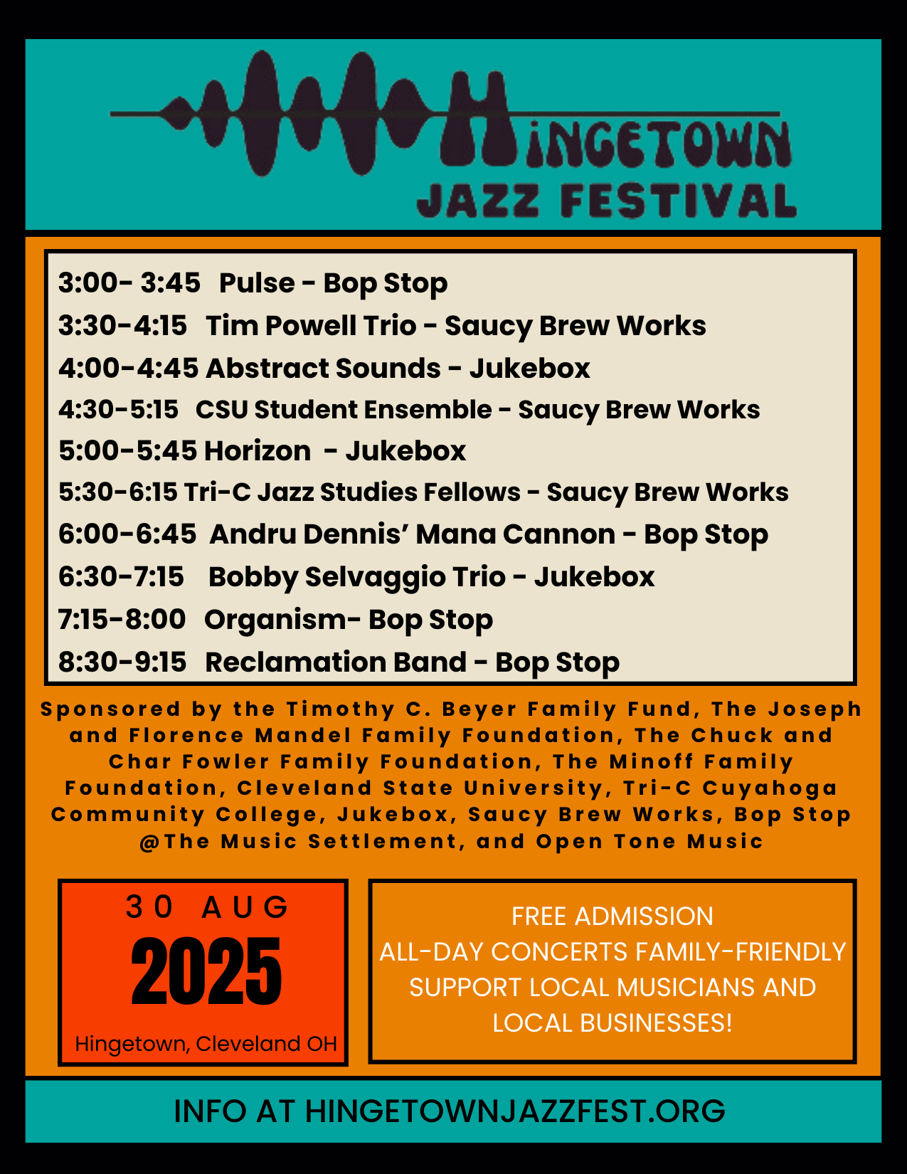 2025 Hingetown Jazz Festival @ BOP STOP
