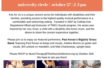 Arts for Us Fall Concert - Paul Kovac's Big(ish) 'Grass Band