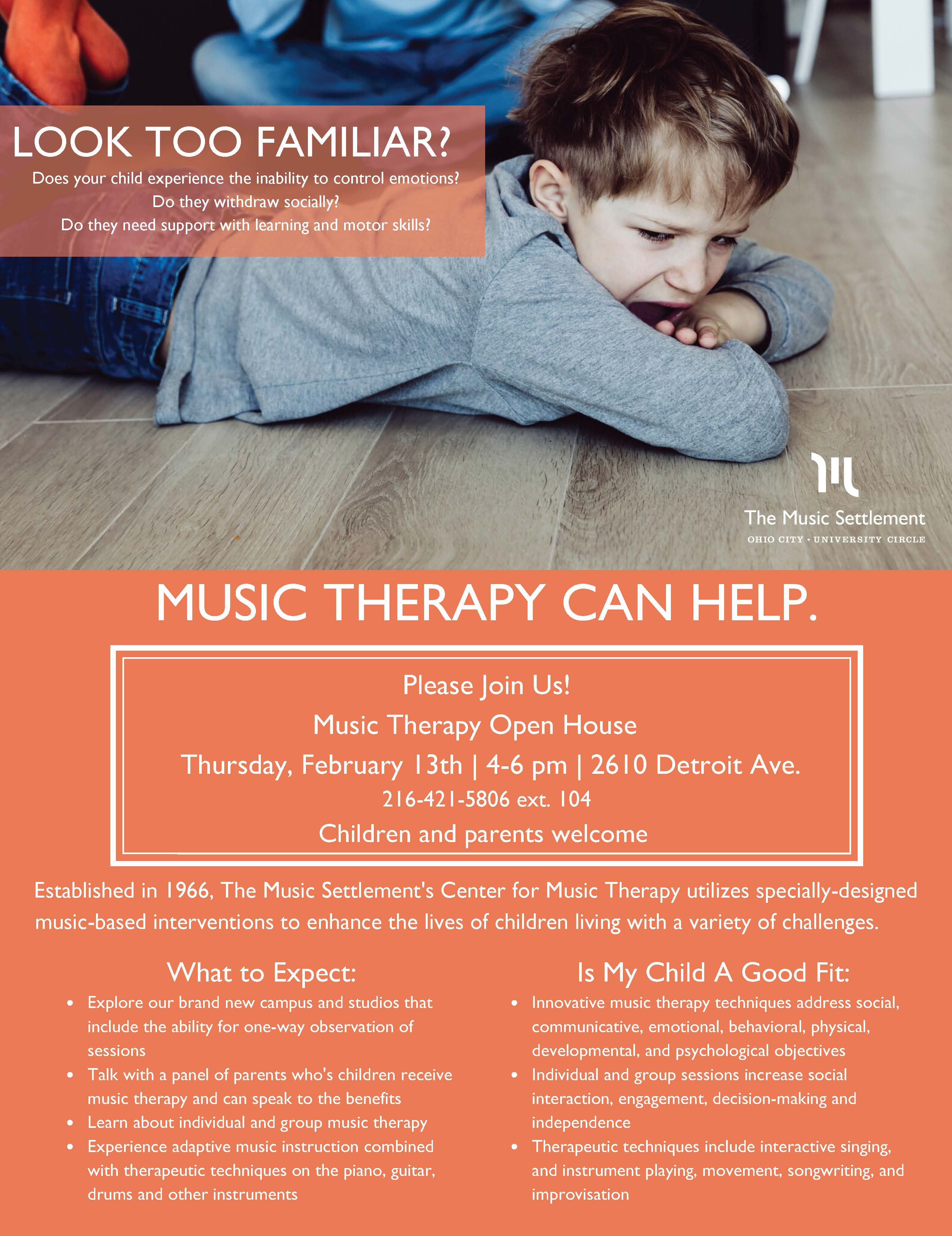 OPEN HOUSE - Center for Music Therapy - Ohio City Campus