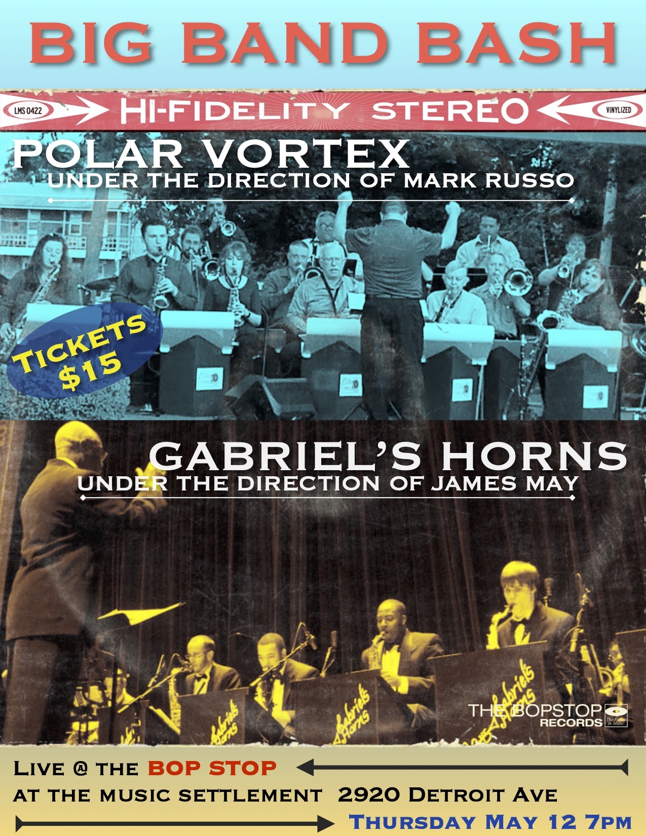 Big Band Bash: Polar Vortex & Gabriel's Horns (SOLD OUT) @ BOP STOP