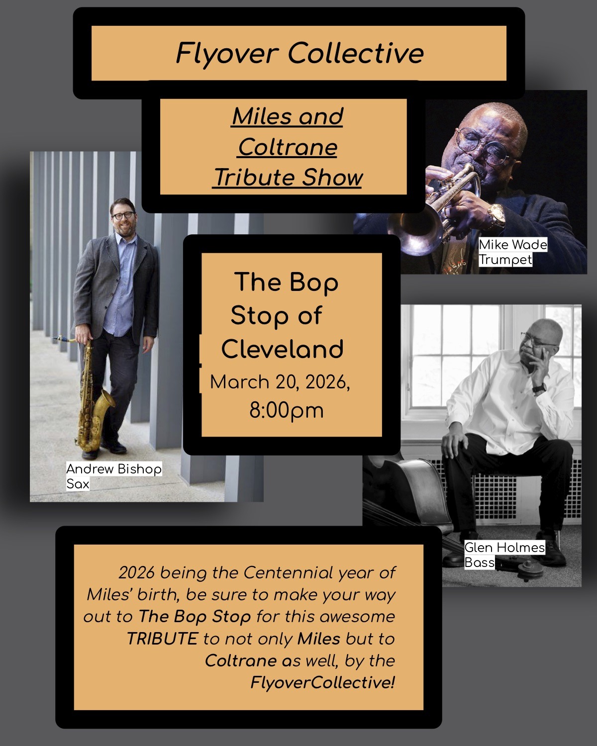 Flyover Collective: Miles and Coltrane Tribute @ BOP STOP 