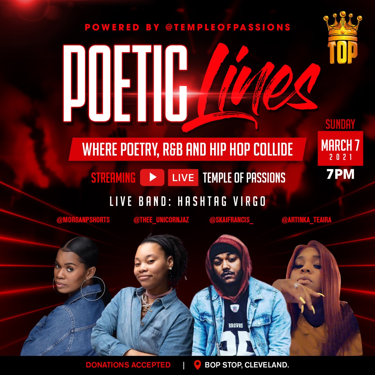 Temple of Passions Presents Poetic Lines Livestream @ BOP STOP